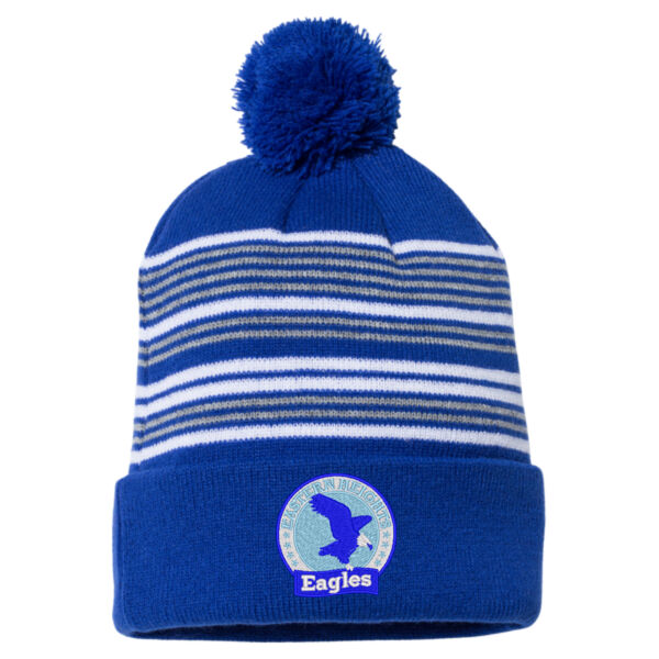 Sportsman - 12" Striped Pom-Pom Knit - Embroidered Logo Thumbnail