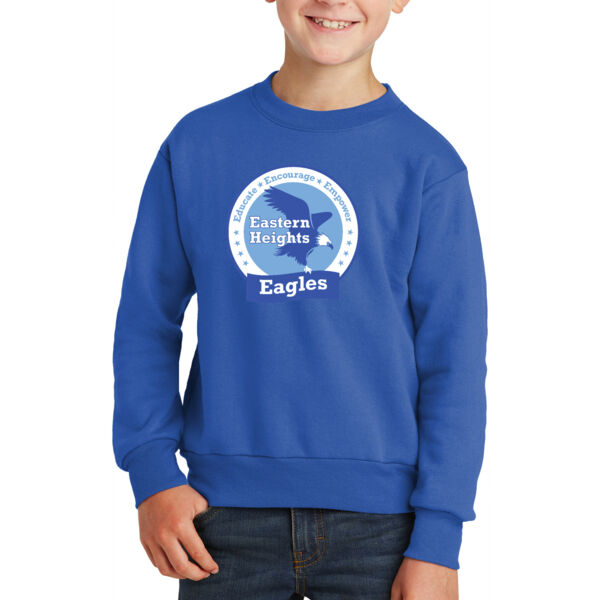 Port & Company® Youth Core Fleece Crewneck Sweatshirt - Printed Logo Thumbnail