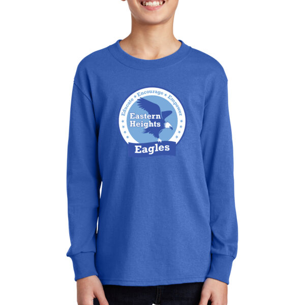 Port & Company® Youth Long Sleeve Core Cotton Tee - Printed Logo Thumbnail