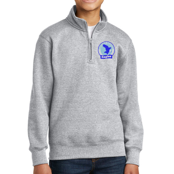 Port & Company Youth Core Fleece 1/4 Zip Pullover Sweatshirt - Embroidered Logo Thumbnail