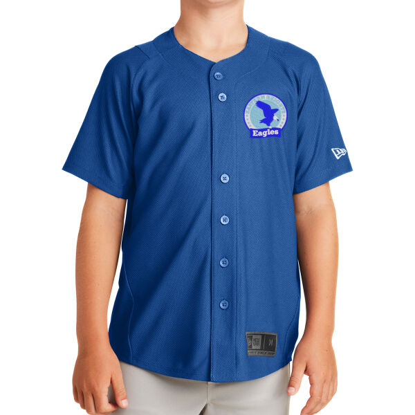 New Era Youth Diamond Era Full-Button Jersey - Embroidered Logo Thumbnail