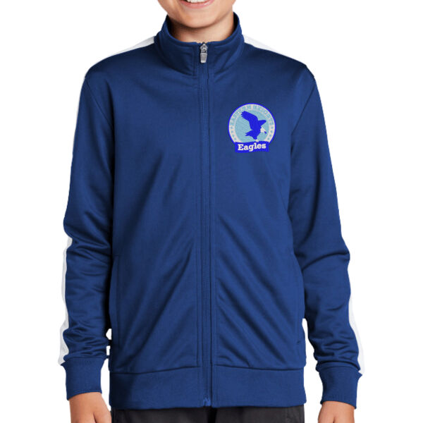 Sport-Tek Youth Tricot Sleeve Stripe Track Jacket - Embroidered Logo Thumbnail