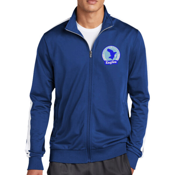 Sport-Tek Tricot Sleeve Stripe Track Jacket - Embroidered Logo Thumbnail